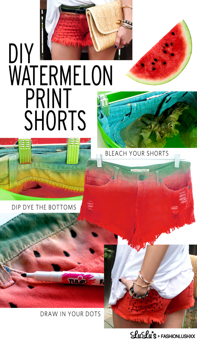 DIY Watermelon Print Shorts