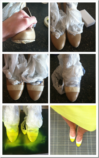 DIY Yellow Pointed Pumps