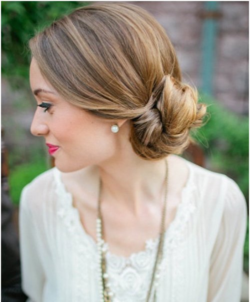 Demure Side-swept Low Bun