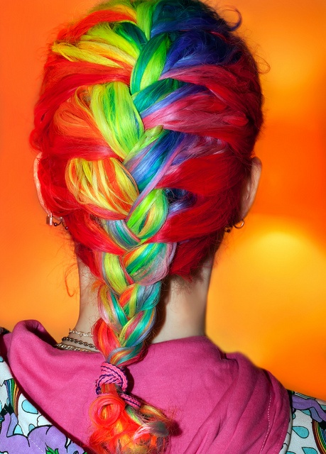 Edgy Rainbow Braids