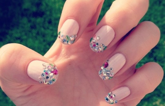 Elegant Embellished Nail Art