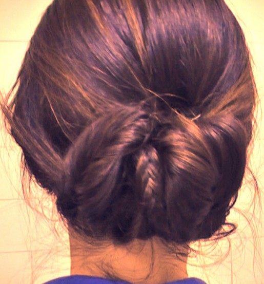 Fishtail Braid Sock Bun