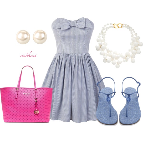 Fresh Blue Dress Outfit Idea for Summer