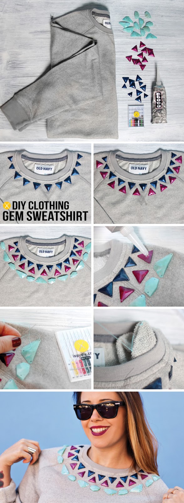 GEM EMBELLISHED SWEATSHIRT