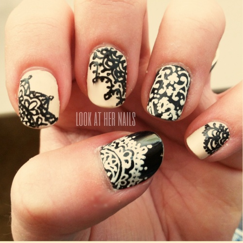 Lace Nail Art Idea