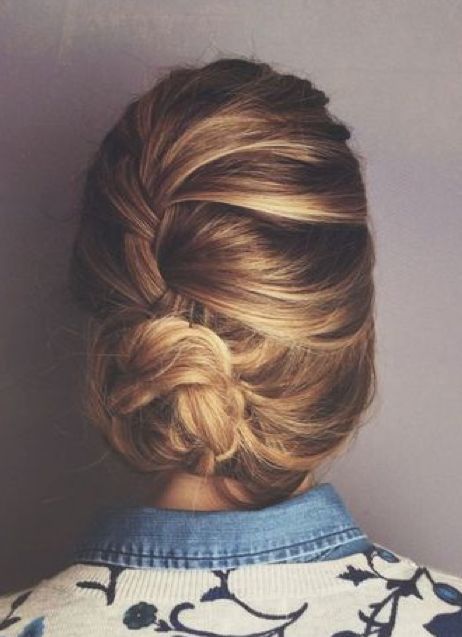 Lose French Braid Bun