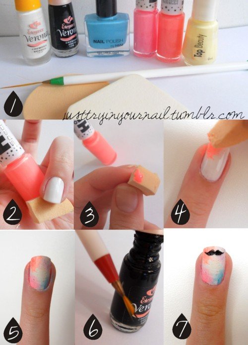 Mustache Nail Art