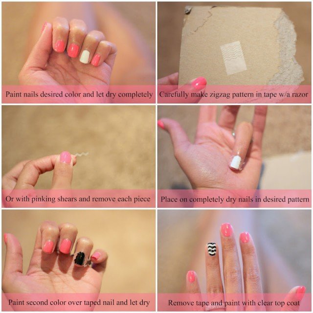 Nail Art With Scotch Tape