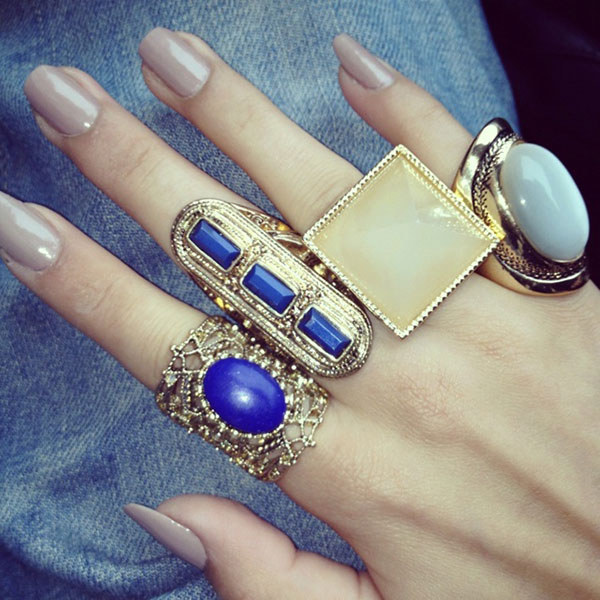 Navy Blue Multiple Rings