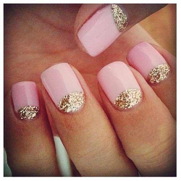 Nude Nails With Glitters