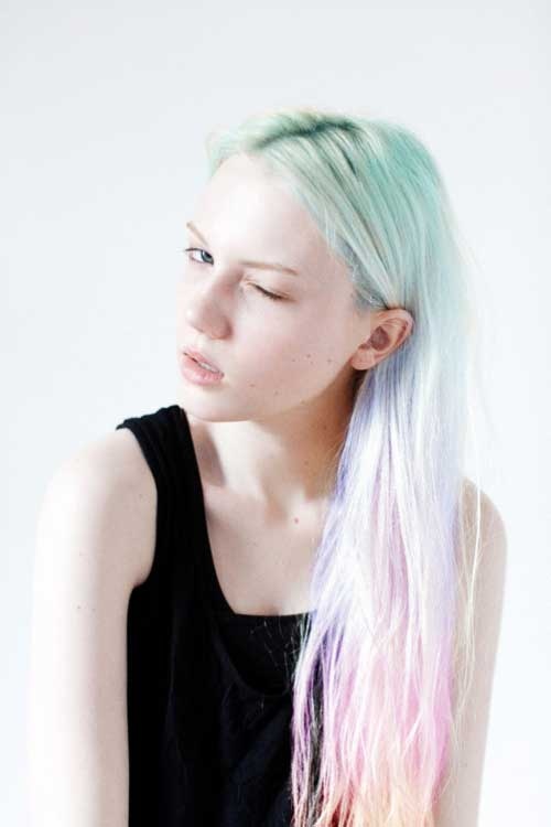 Pastel Rainbow Hair Look