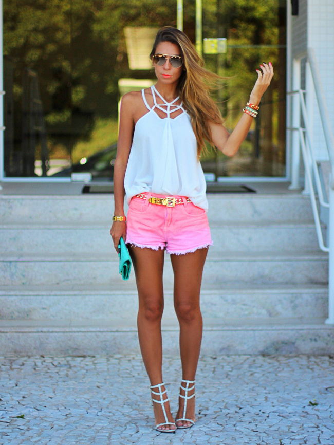 Pink Denim Shorts