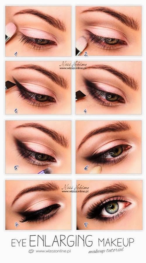 Pink Eye Shadows with Black Liners