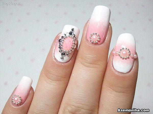 Pink and White Nails