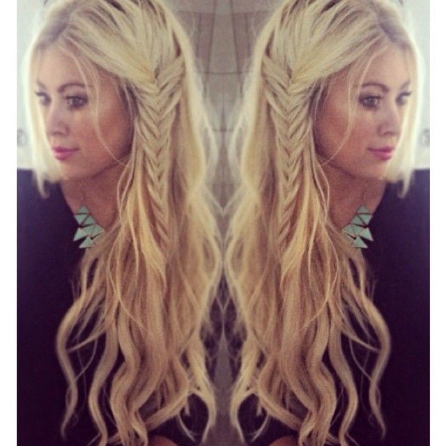 Pretty Beach Waves with Fishtail Braids