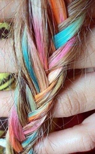 Rainbow Braids for Young Girls