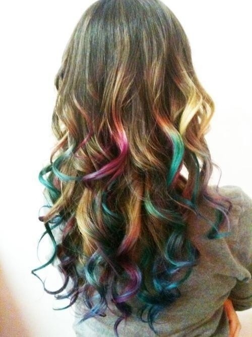 Rainbow Highlights for Dark Hair