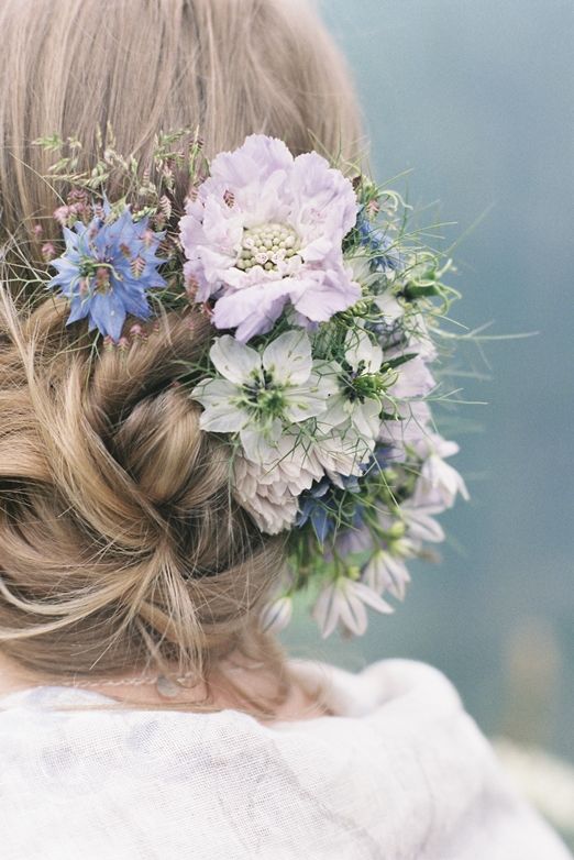 Romantic Wedding Hairstyle with Flowers
