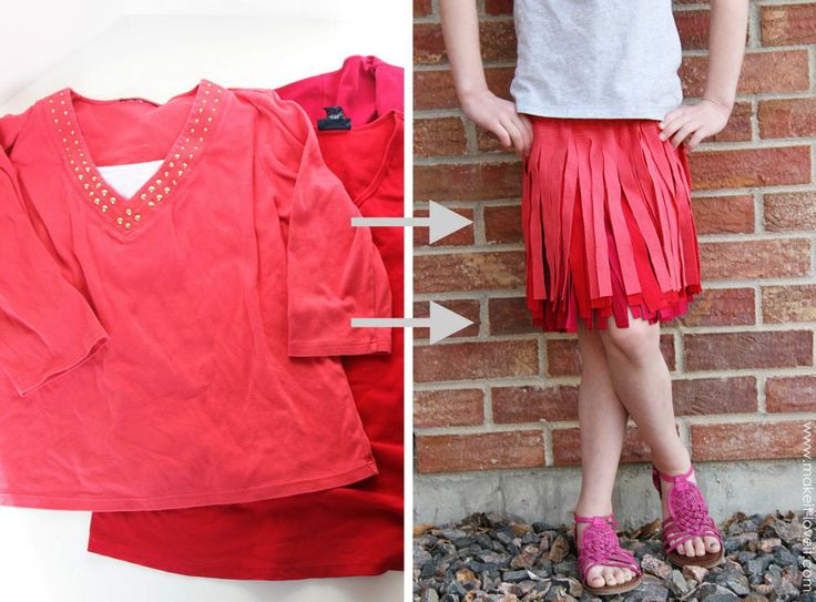 T-shirt to Fringe Skirt