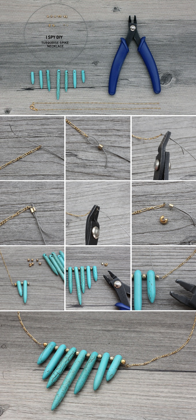 Turquoise Spike Necklace