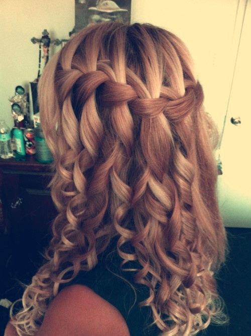 Waterfall Braid for Curly Hair