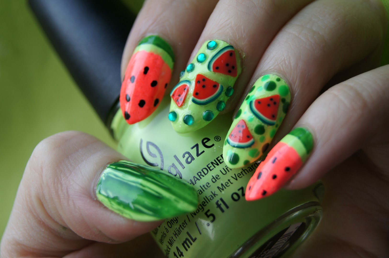 Watermelon for Summer Fruit Nail Designs