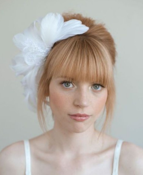 Wedding Hair with Blunt Bangs