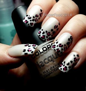 White Nails with Leopard