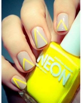 Yellow and Grey Nails