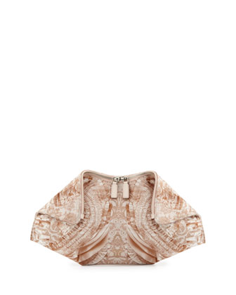 Alexander McQueen De-Manta Lace-Print Clutch Bag