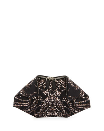 Alexander McQueen Jewel-Print Small De-Manta Clutch Bag