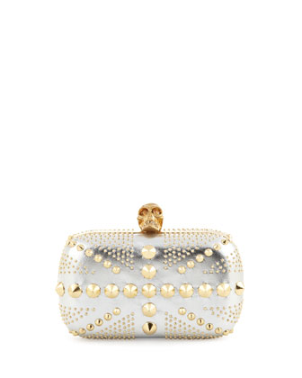 Alexander McQueen Union Jack Skull Metallic Clutch Bag