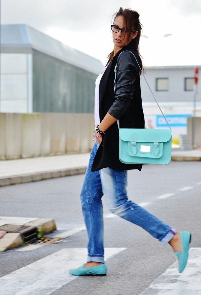 Baby Blue Satchel Bag