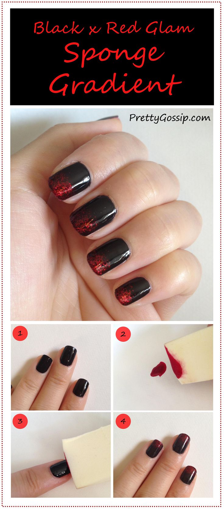 Black and Red Nails
