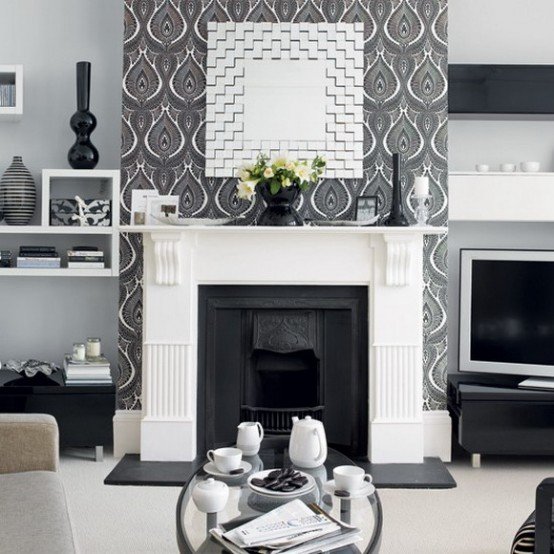 Black and White Living Room Design