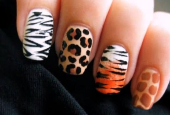 Classic Animal Print Nail Art Design