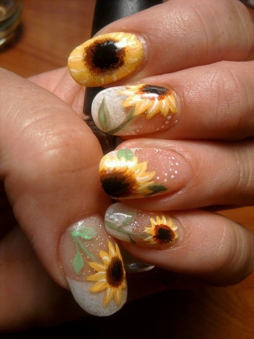 3d Sunflower Nails - Temu