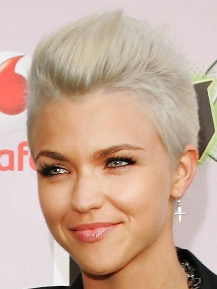 Edgy Platinum Short Haircut