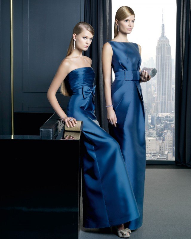 Faddish Dark Blue Evening Dress