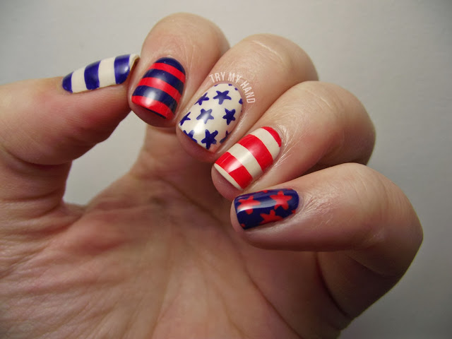 Flag Mismatched Nail Designs