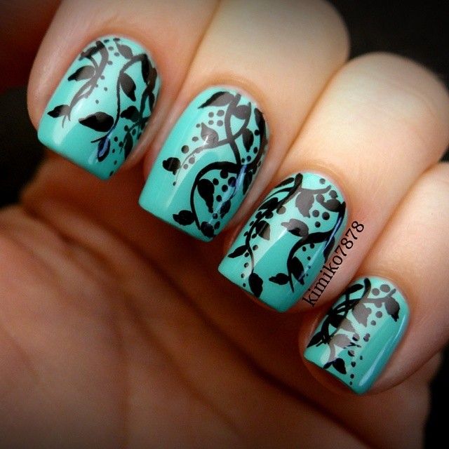 15 Teal Nail Designs - Pretty Designs