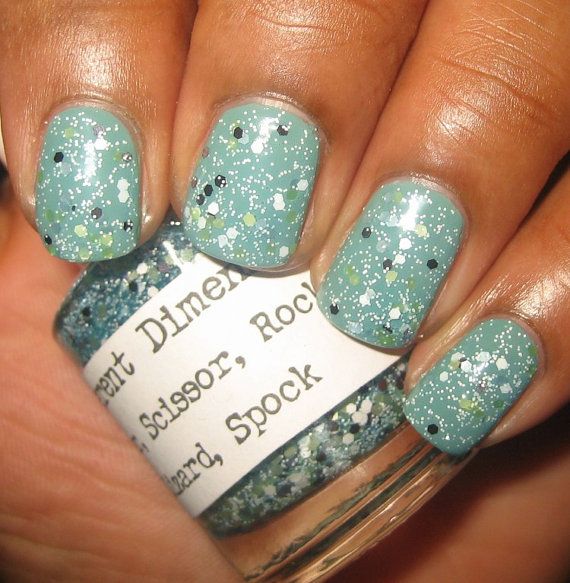 Glitter Teal Nails