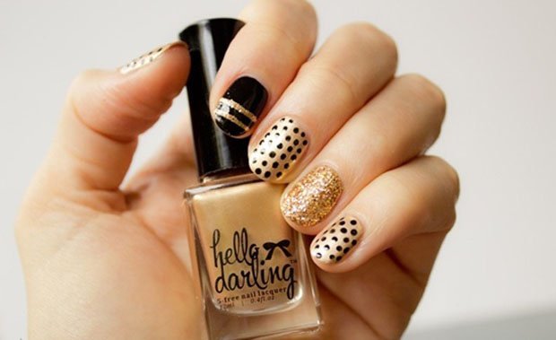 Golden Nails Art Design