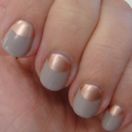 Grey and Gold Nails