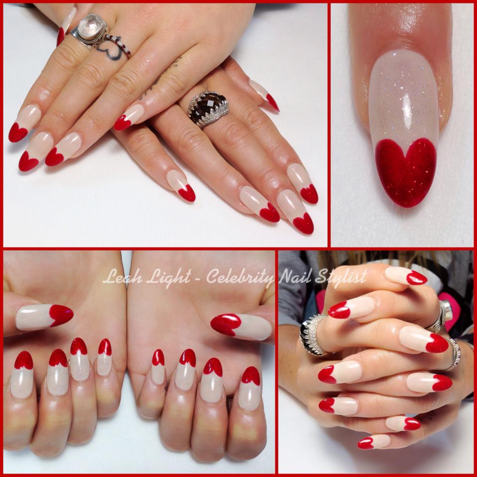 Red Heart Nail Designs