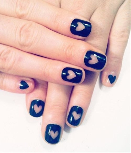 Black Heart Nail Designs