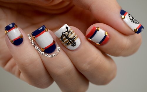 Hot Nautical Nails