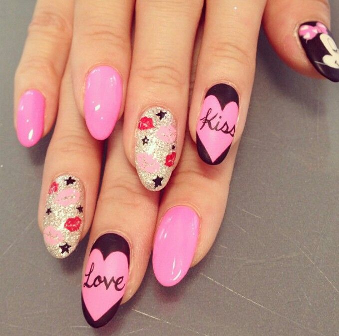 Love Letter Stiletto Nails