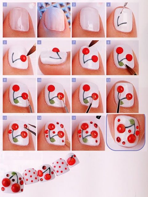 Lovely Cherry Nail Design