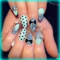 Pastel Blue Stiletto Nails